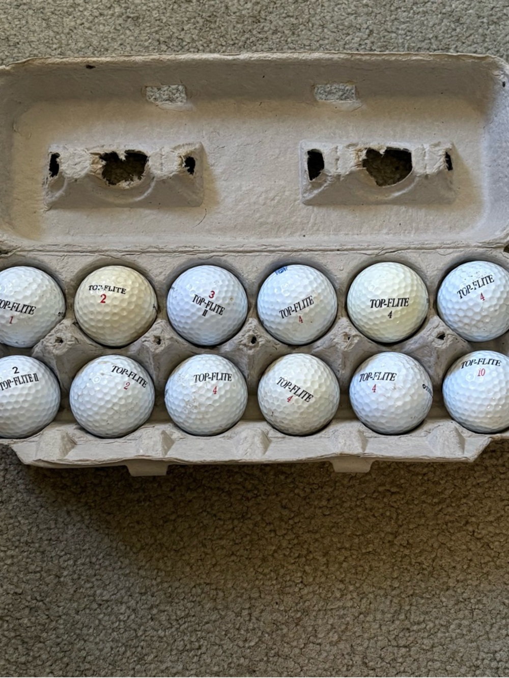 Top Flite Used One Dozen White Golf Balls